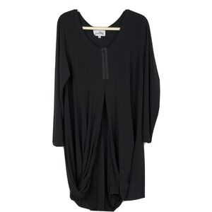 womens dress Size L Black Asymmetrical Hem Funky Joseph Ribkoff BE-8